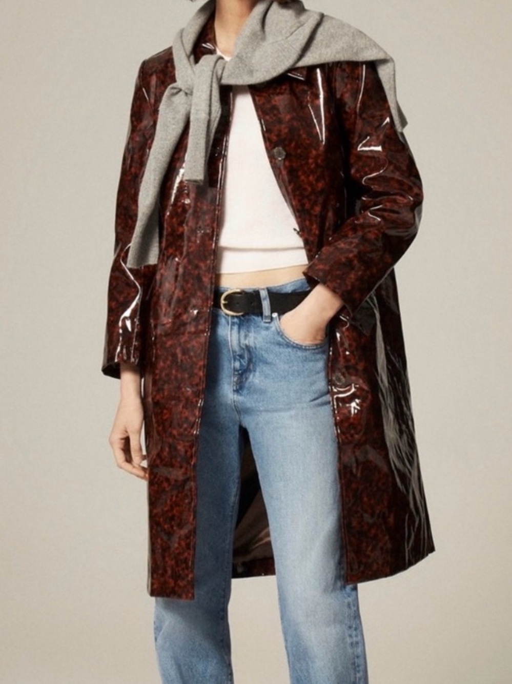 J. CREW Collection Laminated Raincoat